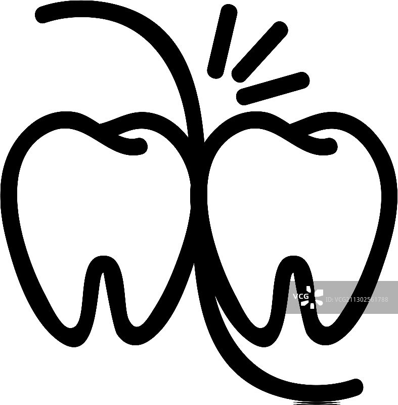 牙线清洁牙齿图标轮廓图片素材