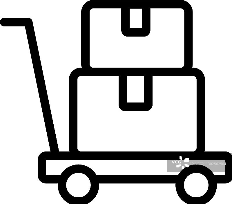带物品的手推车轮廓图标图片素材