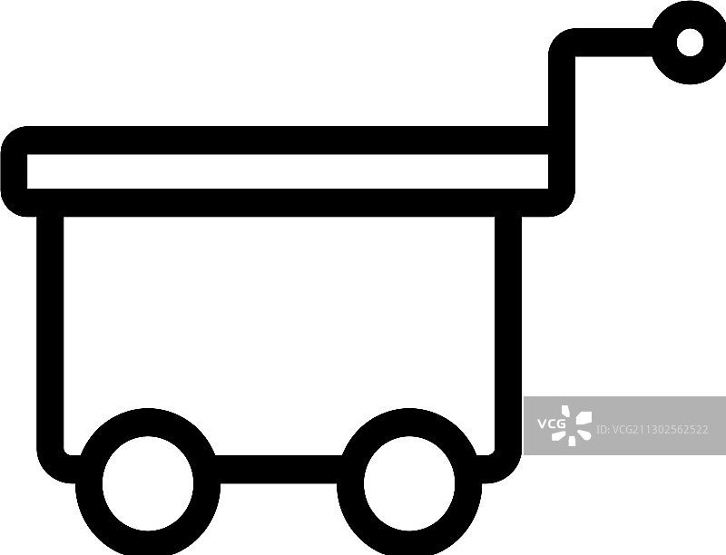 集装箱货运手推车轮廓图标图片素材