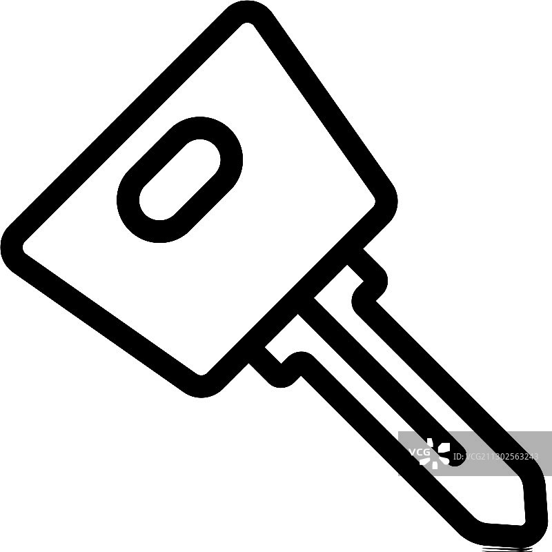激光切割钥匙轮廓图标图片素材