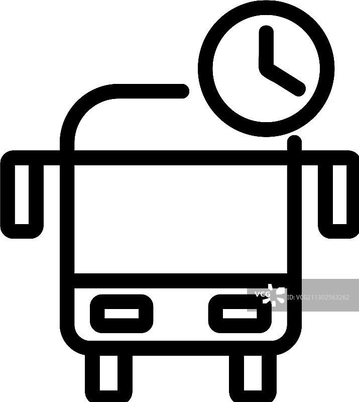 公交车图标轮廓的停留时间图片素材