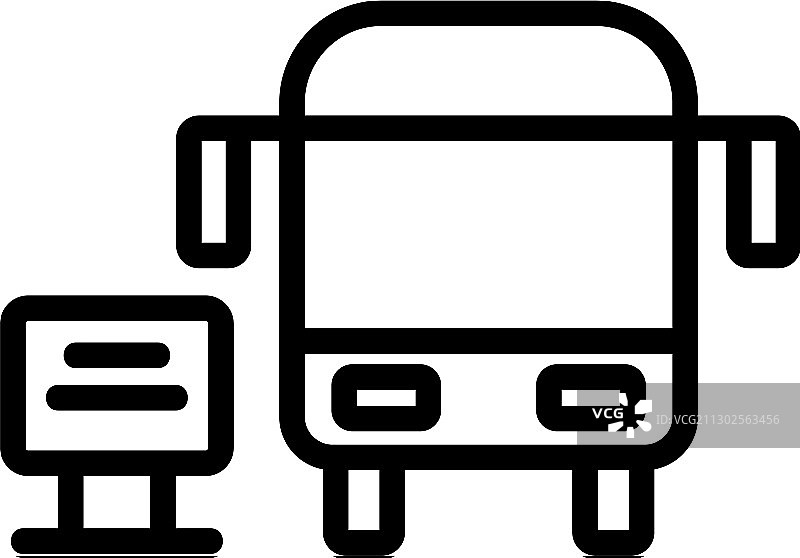 旅游巴士站图标轮廓图片素材