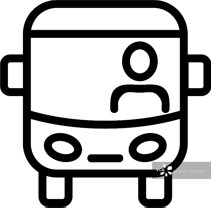 带司机的观光巴士正面图标图片素材