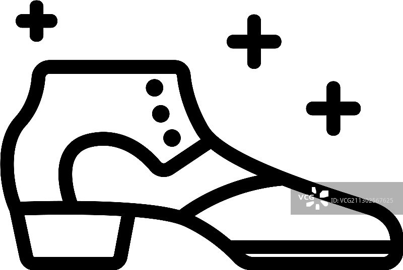 闪耀的闪光靴子轮廓图标图片素材