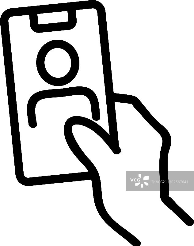 手机自拍图标轮廓图片素材