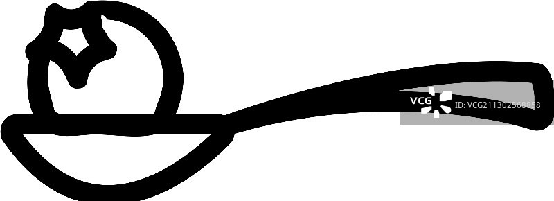 山楂浆果勺子轮廓图标图片素材