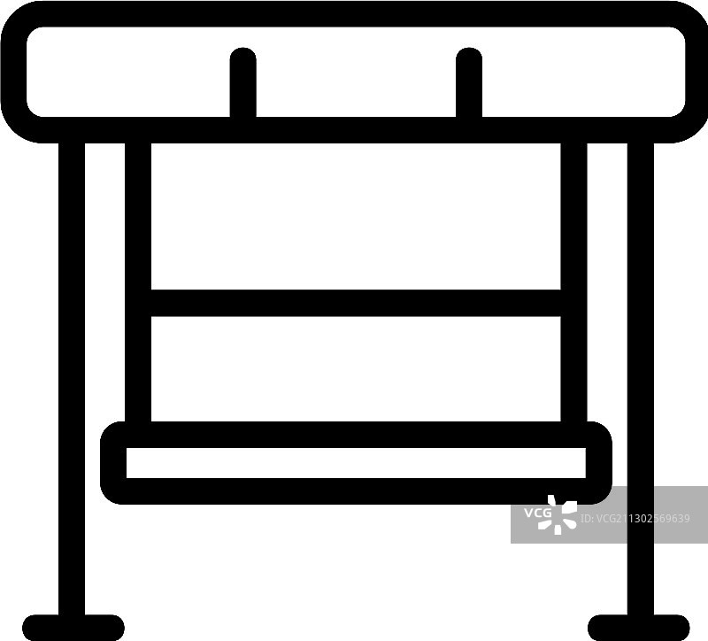 带可靠支撑架的悬挂式长椅图标图片素材
