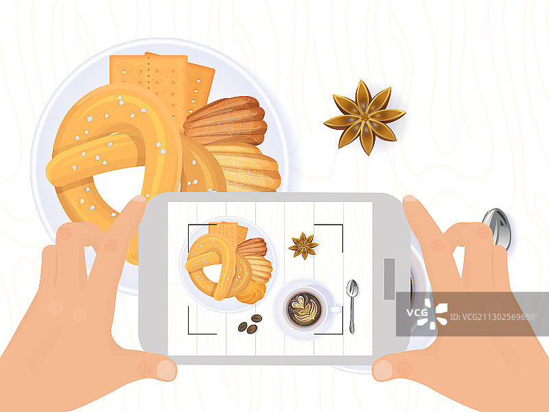 社交网络手持食品照片图片素材