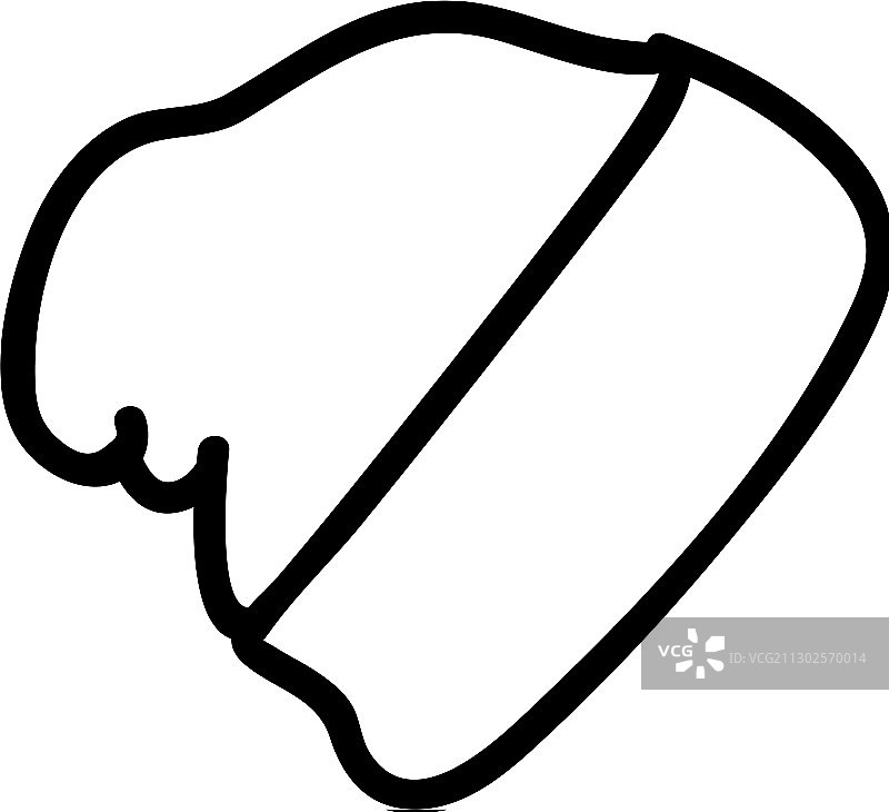 带有翻领轮廓的袜子形状的帽子图标图片素材