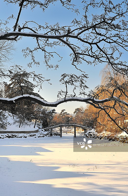 雪后颐和园后湖风景图片素材