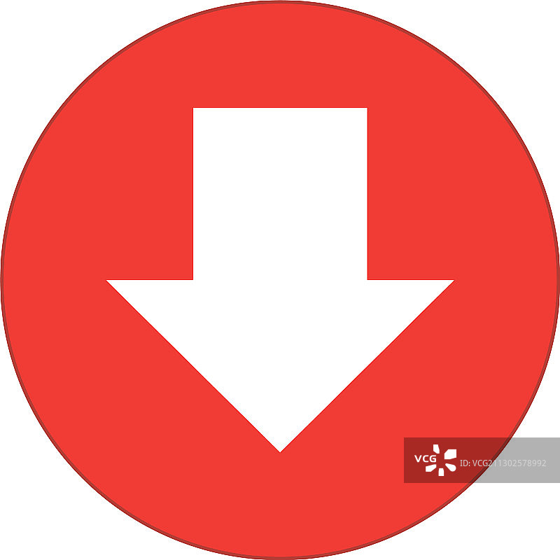 向下箭头圆形扁平图标图片素材