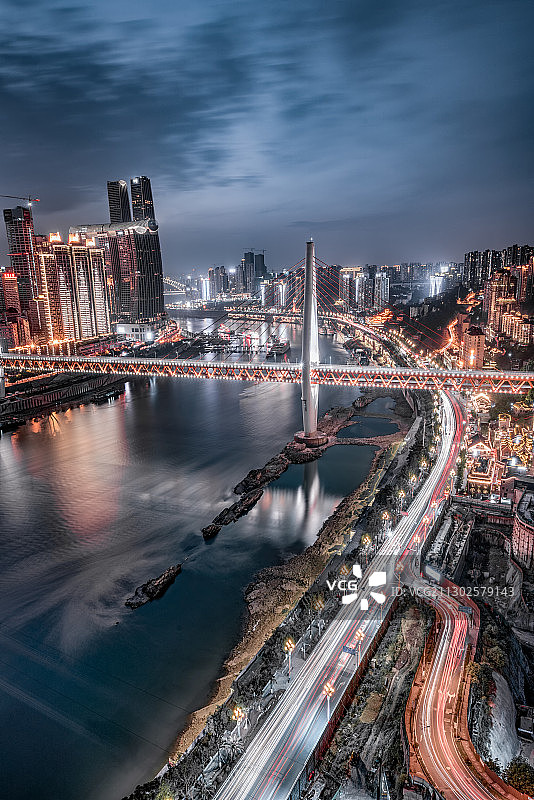 重庆东水门大桥夜景图片素材