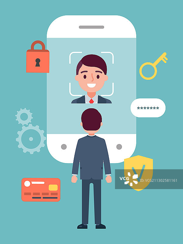 人脸识别概念海报：技术解锁图片素材