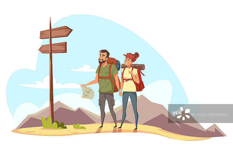 露营旅行扁平设计图片素材