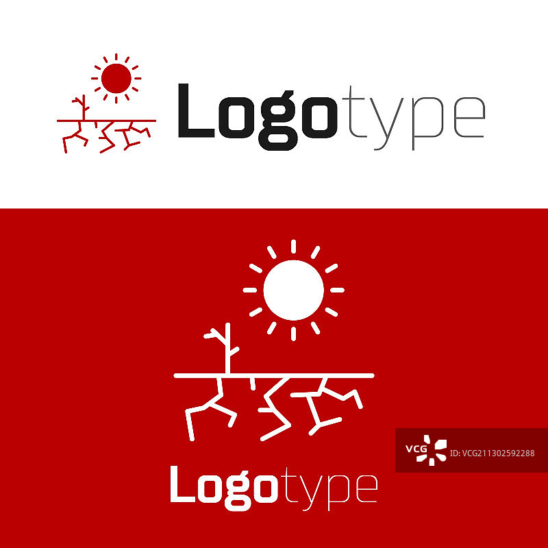 白色背景上的红色干旱图标图片素材