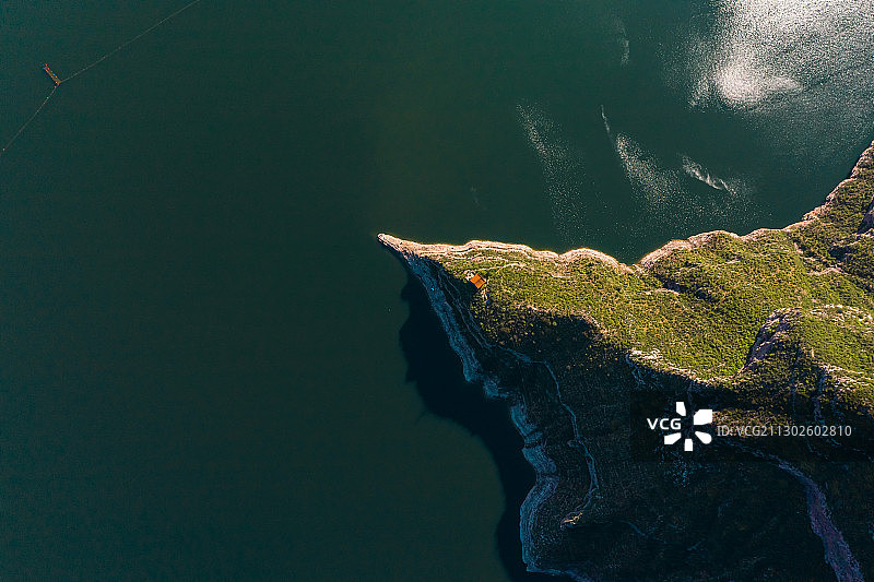 航拍太原汾河二库风景区图片素材