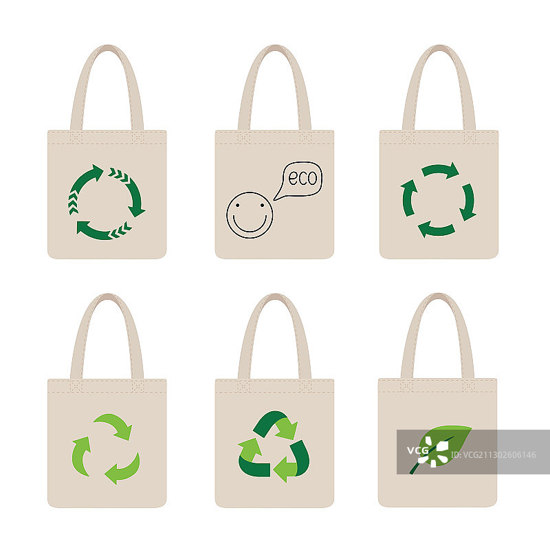 带回收标志的环保袋图片素材