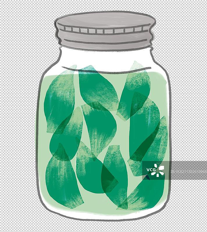 装在玻璃密封罐里的腊八蒜图片素材