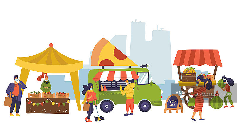 农贸市场有机食品街头banner图片素材