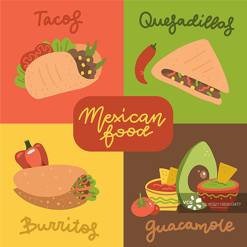墨西哥美食菜单迷你海报合集图片素材