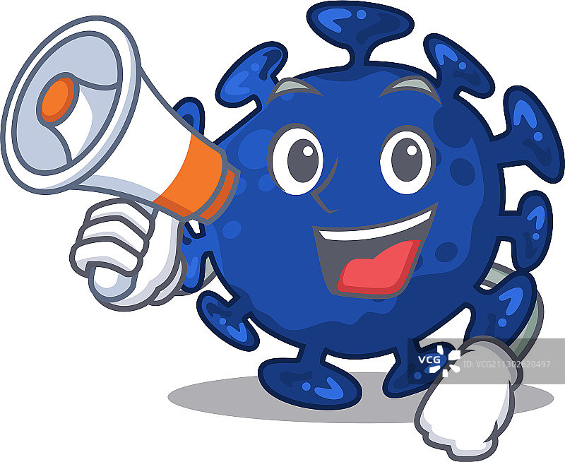 拿着扩音器的卡通链球菌图片素材
