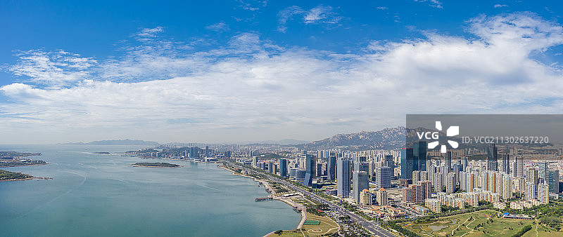青岛西海岸城市全景航拍图片素材