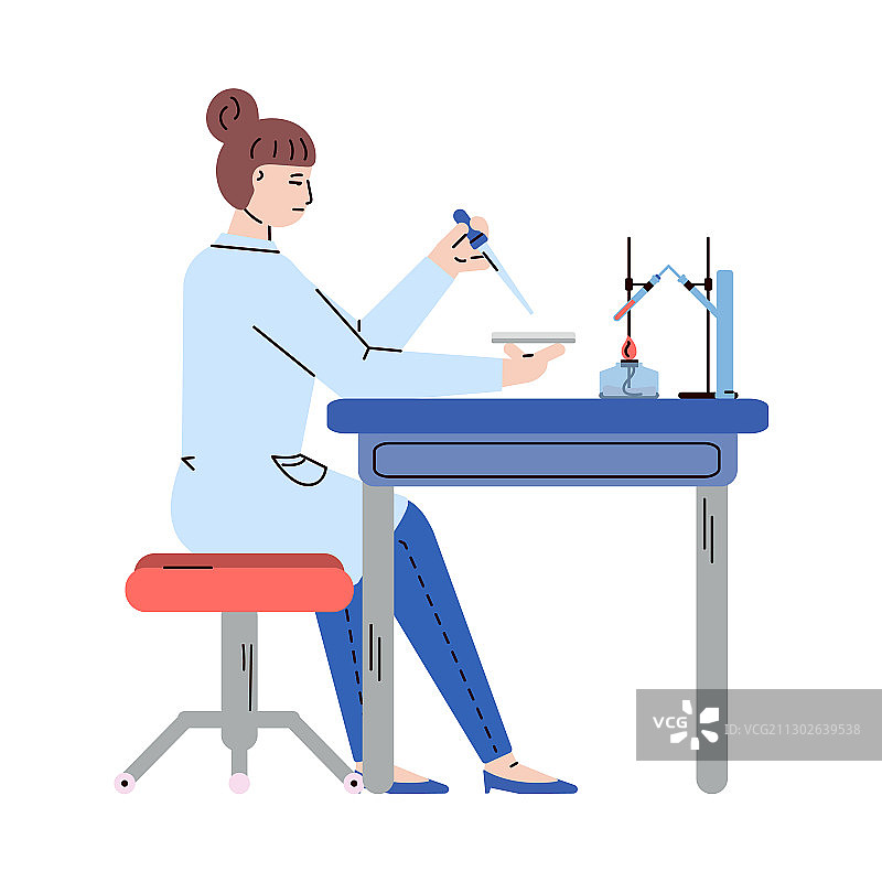 化学实验室工作人员科学家卡通图片素材