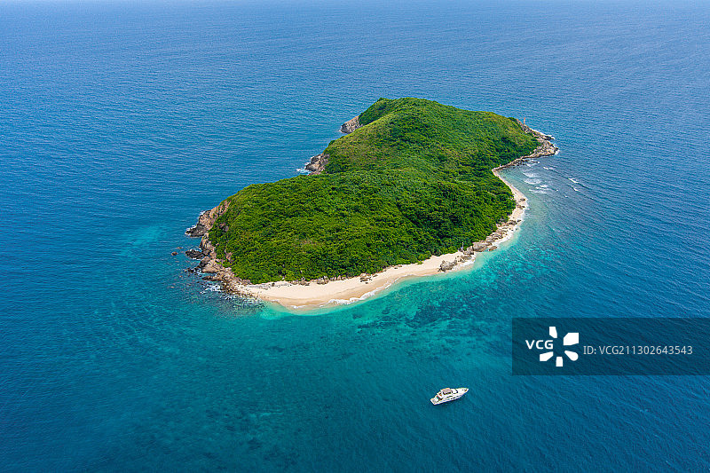 加井岛,海南省,万宁市,海岛,航拍视角,全景图图片素材