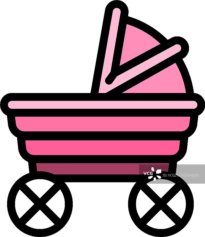 婴儿车轮廓图标图片素材