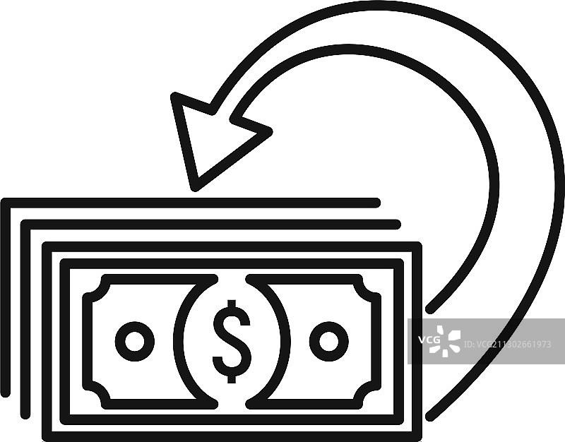 店铺现金返还图标轮廓样式图片素材