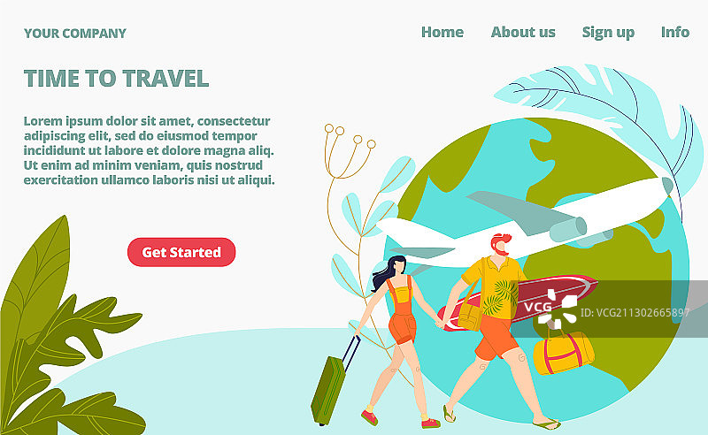 旅游主题落地页图片素材