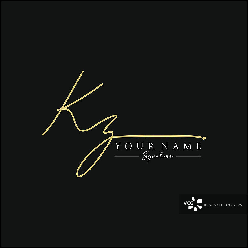 字母KZ签名标志模板图片素材
