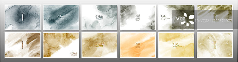 绿色黄色大地色水彩素材图片素材