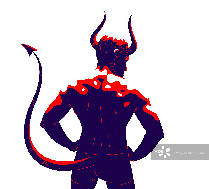 长角的健壮男人形象图片素材