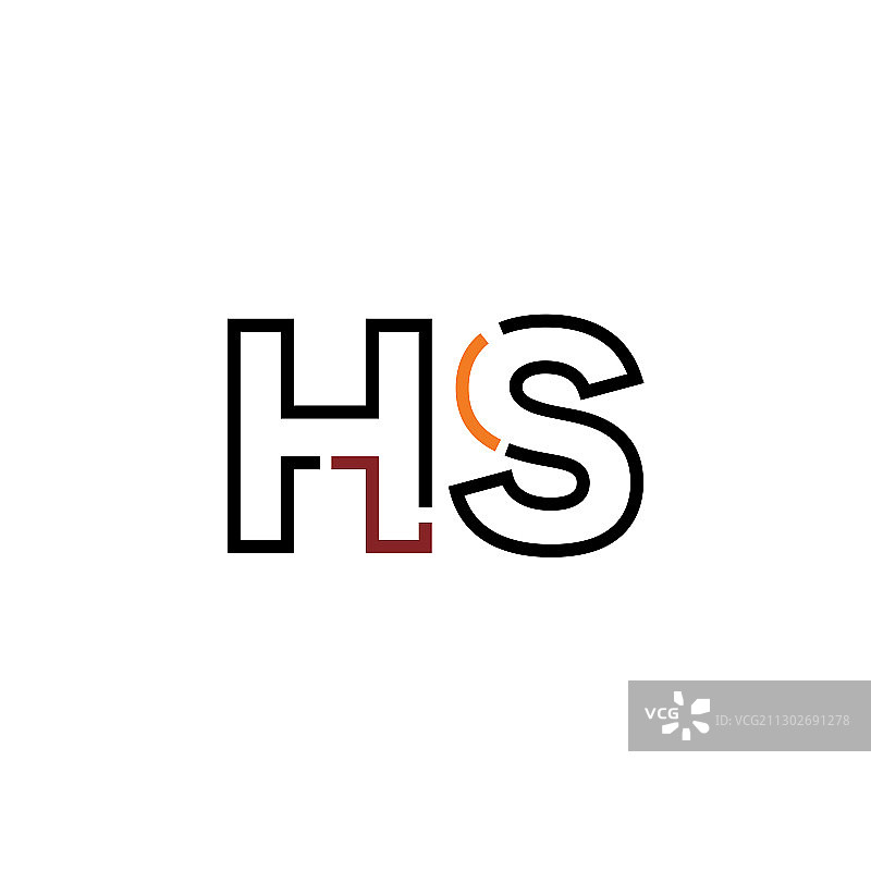 HS字母logo图标设计模板元素图片素材