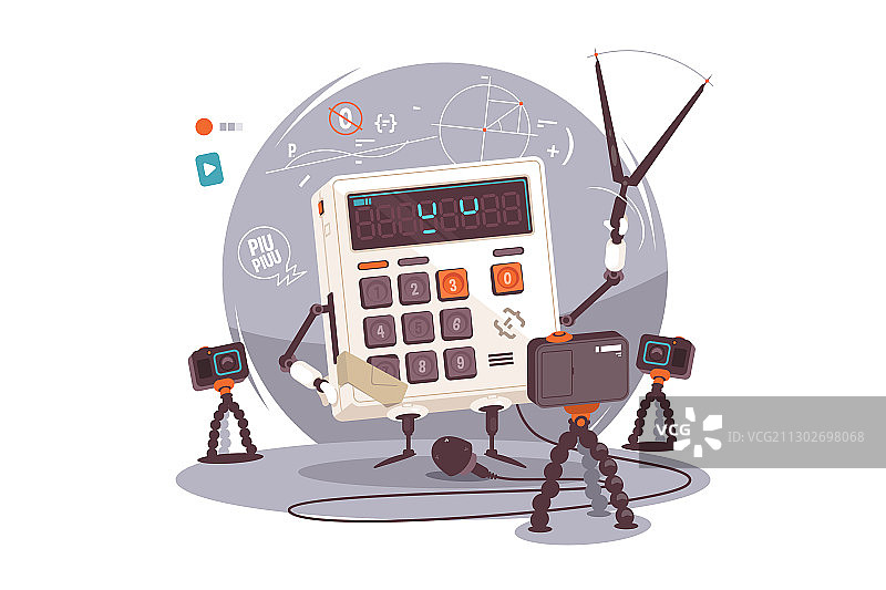 机器人讲解数学例题图片素材