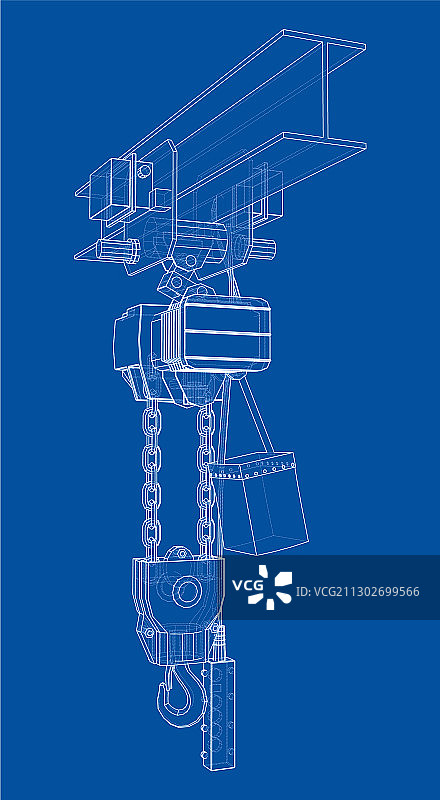 绞盘或起重机概念轮廓图片素材