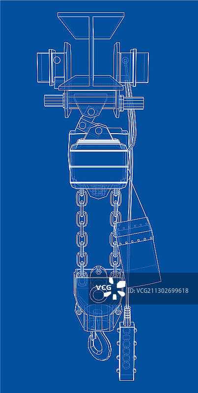绞盘或起重机概念轮廓图片素材