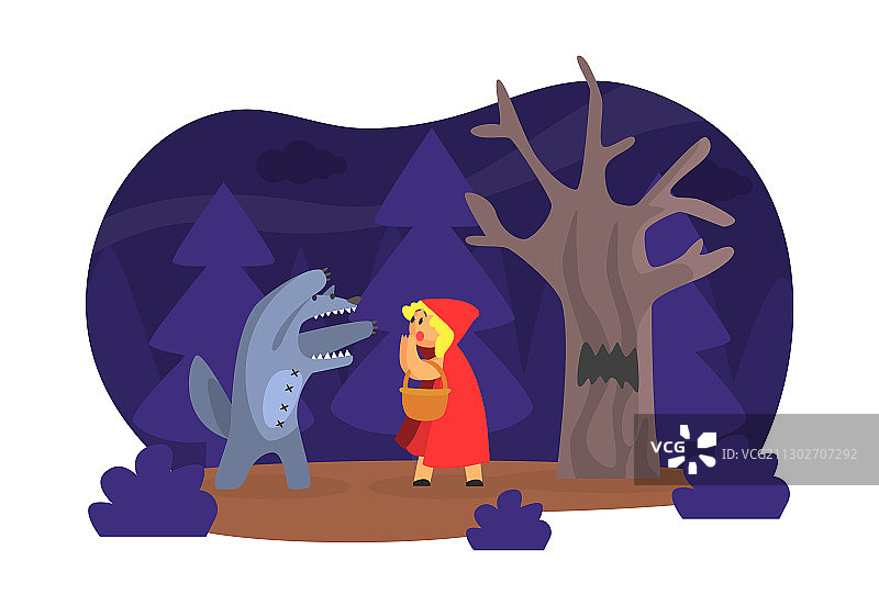 小红帽童话故事场景儿童图片素材