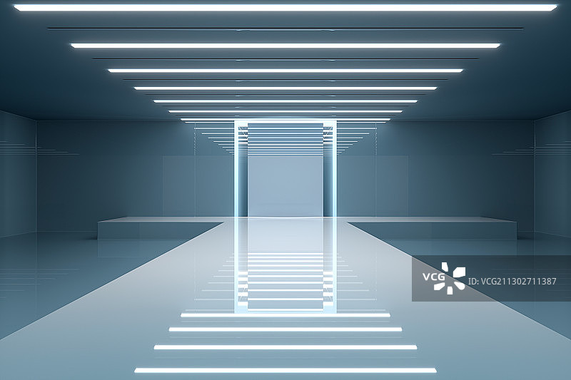 3D现代抽象科技感霓虹灯空间背景空间图片素材