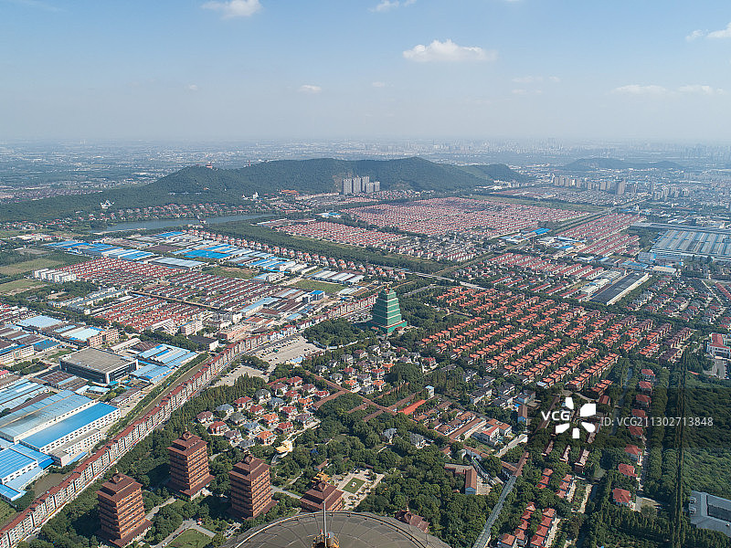 航拍华西村地标图片素材