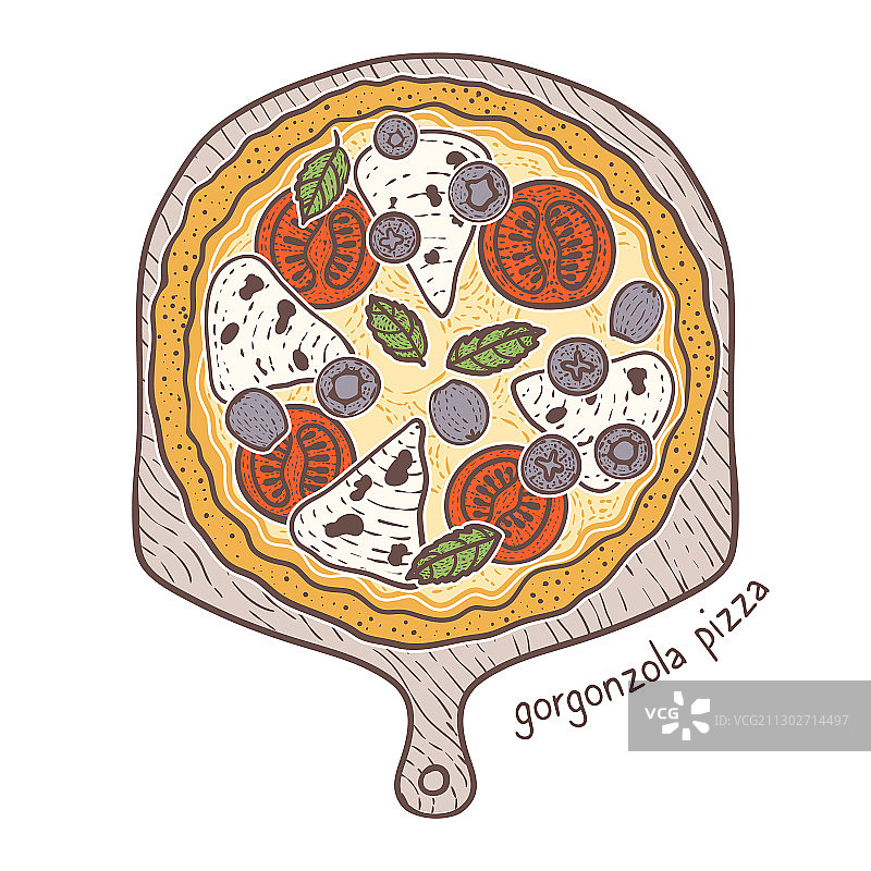 古冈左拉披萨草图图片素材