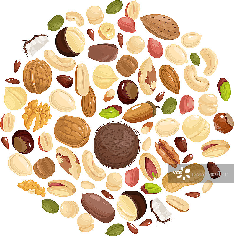 圆形坚果背景图片素材