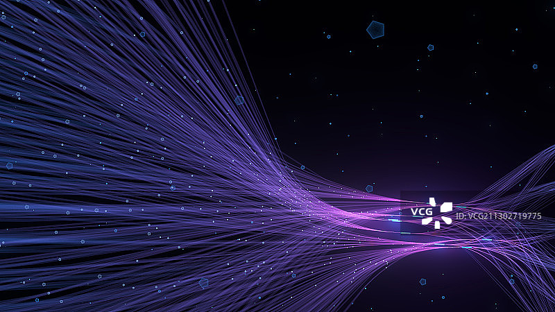 三维渲染的链接状粒子线条图片素材