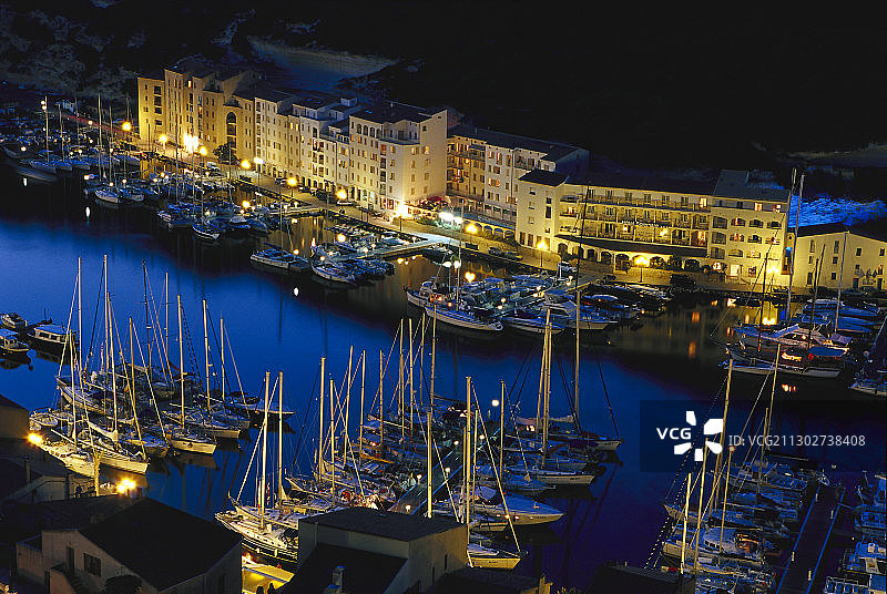 法国科西嘉博尼法乔游艇港图片素材