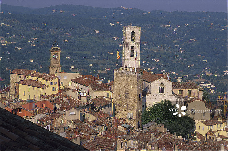 格拉斯大教堂老城风光（法国普罗旺斯-阿尔卑斯-蓝色海岸）图片素材