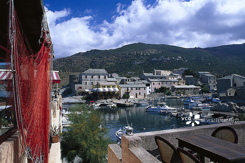 法国科西嘉岛科斯角渔港餐厅图片素材