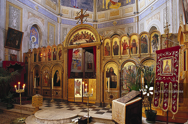 法国科西嘉希腊教堂标志图片素材