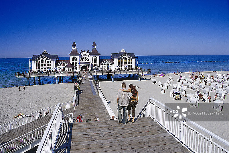 德国梅克伦堡-前波莫瑞吕根岛的Sellin海滨度假胜地图片素材