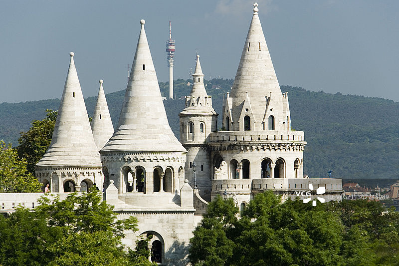 匈牙利布达佩斯城堡山的渔人堡景观图片素材